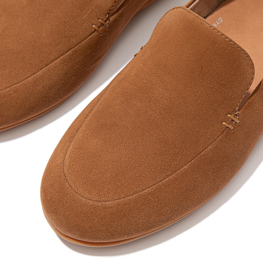 Fitflop Womens Loafers Brown - Lena Suede - 61YGFQJTI